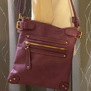 Purple crossbody bag.